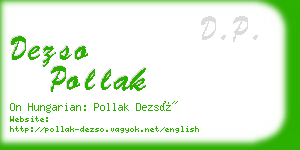 dezso pollak business card